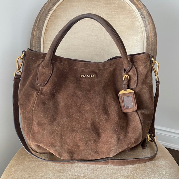 Prada Suede Handbag / Tote - Picture 7 of 11